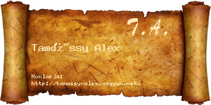 Tamássy Alex névjegykártya