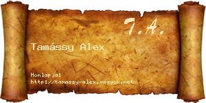 Tamássy Alex névjegykártya